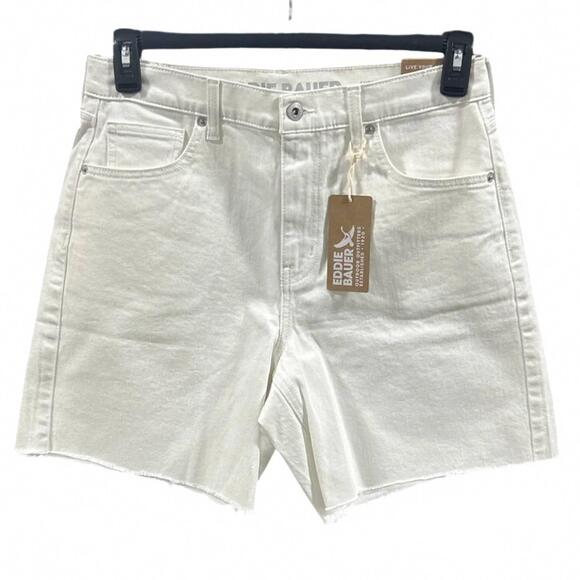 EDDIE BAUER Pants - NEW EDDIE BAUER women's stretch cotton high rise cut off denim shorts in white